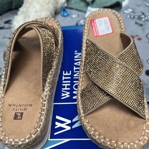 White Mountain Gold Sandals